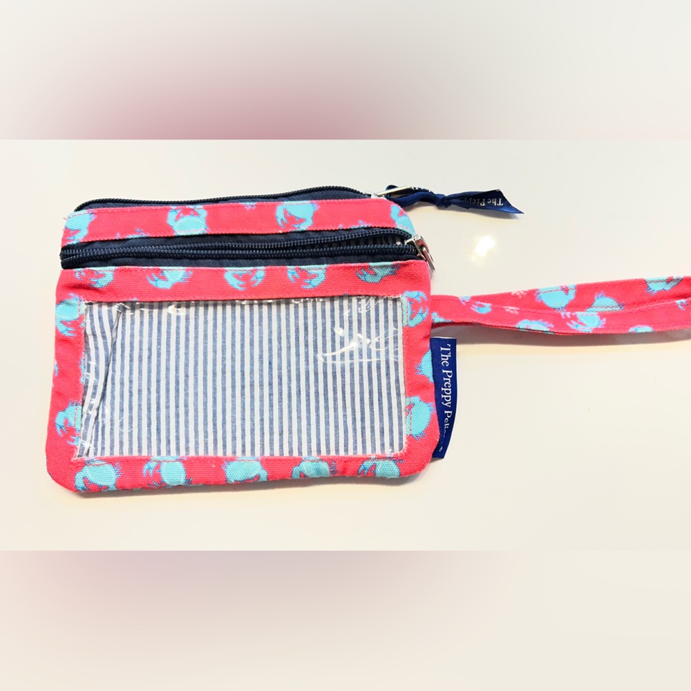 Preppy Pelican "Cute But Crabby" Nautical Wristlet